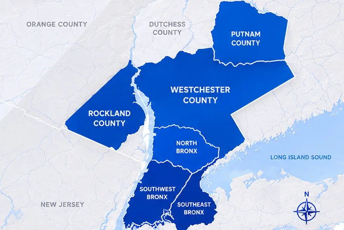 Service areas throughout Westchester County and surrounding communities